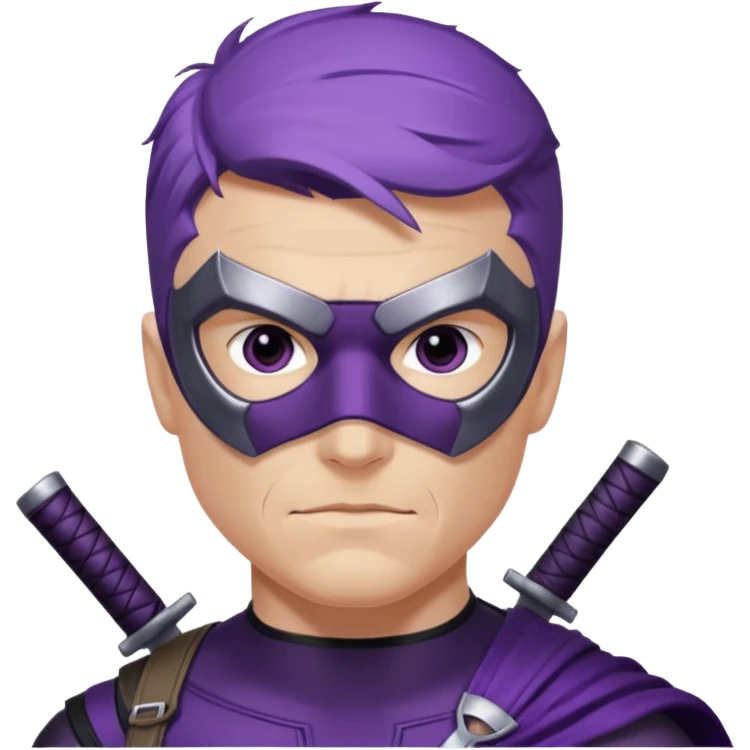 hawkeye marvel superhero with iconic purple mask headshot emoji