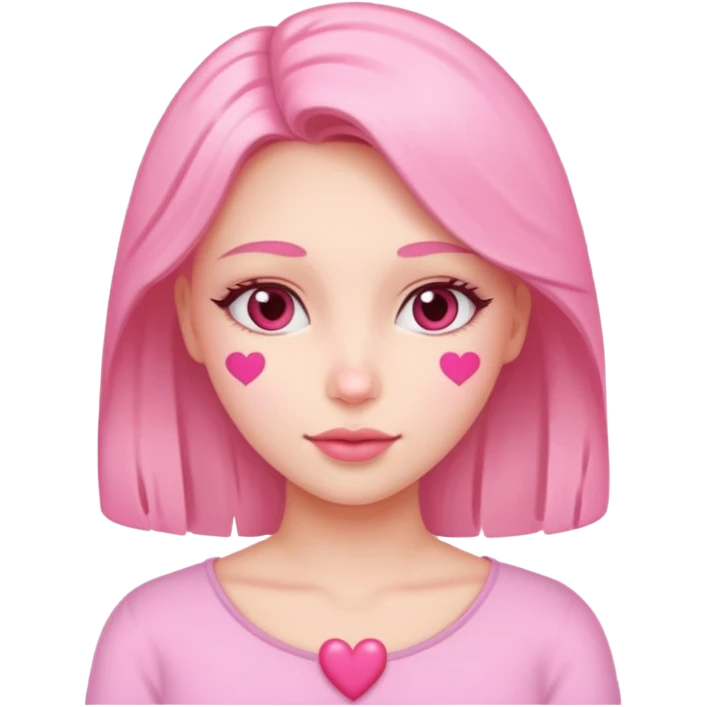 mujer con corazones rosas emoji
