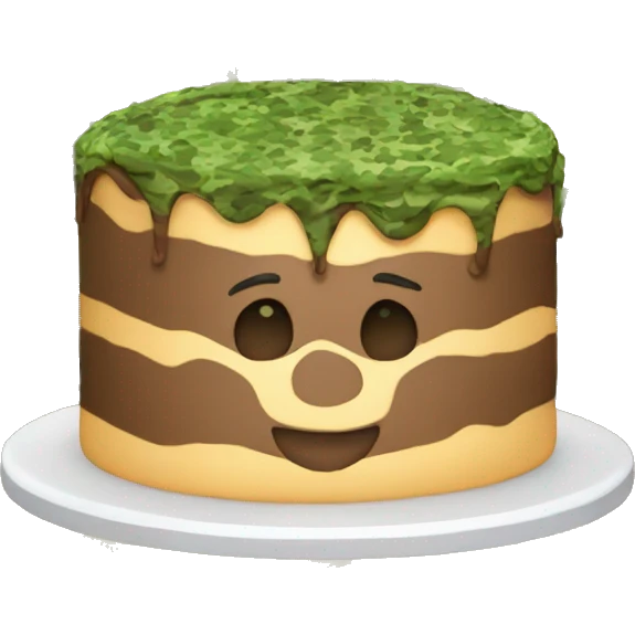 Camouflage birthday cake emoji