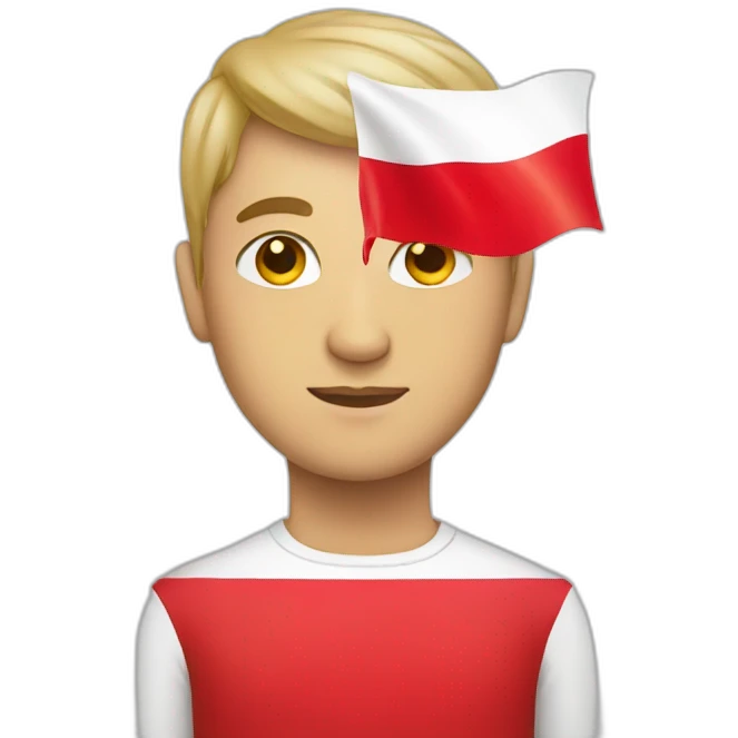 man with polish flag emoji