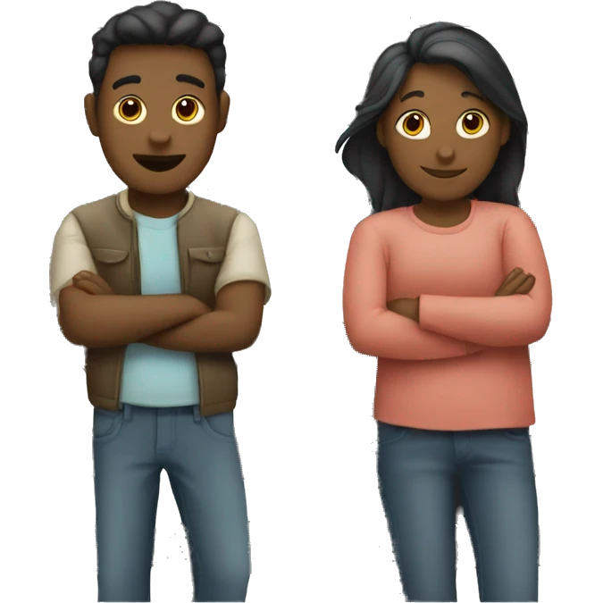two persons with fence between them emoji