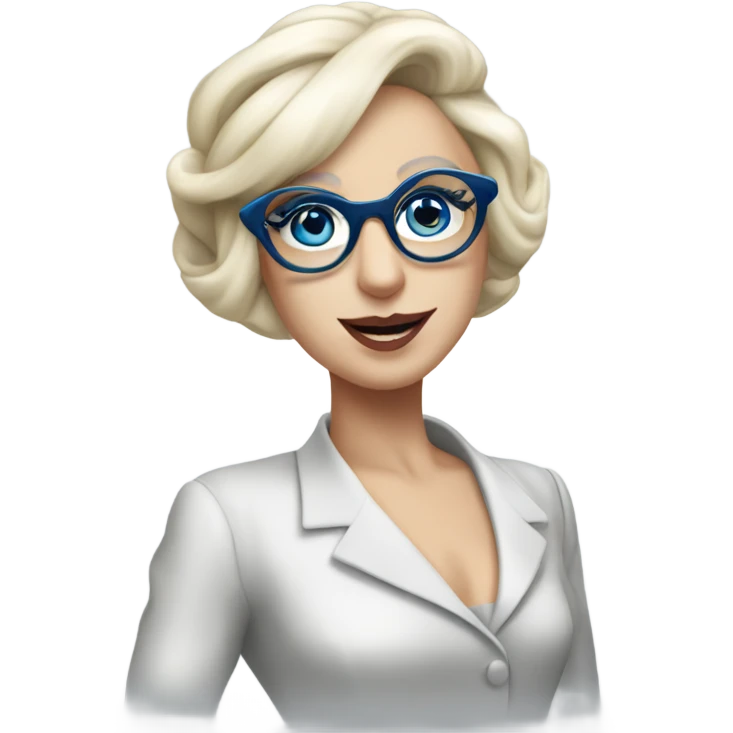Elegant lady-gaga-dancing-blue eyes- wearing glasses: emoji