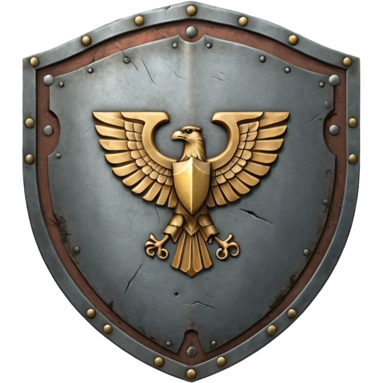 a battle worn steel shield with engraved roman numerals XXX, the roman numerals should be prominent and in the center of the shield emoji