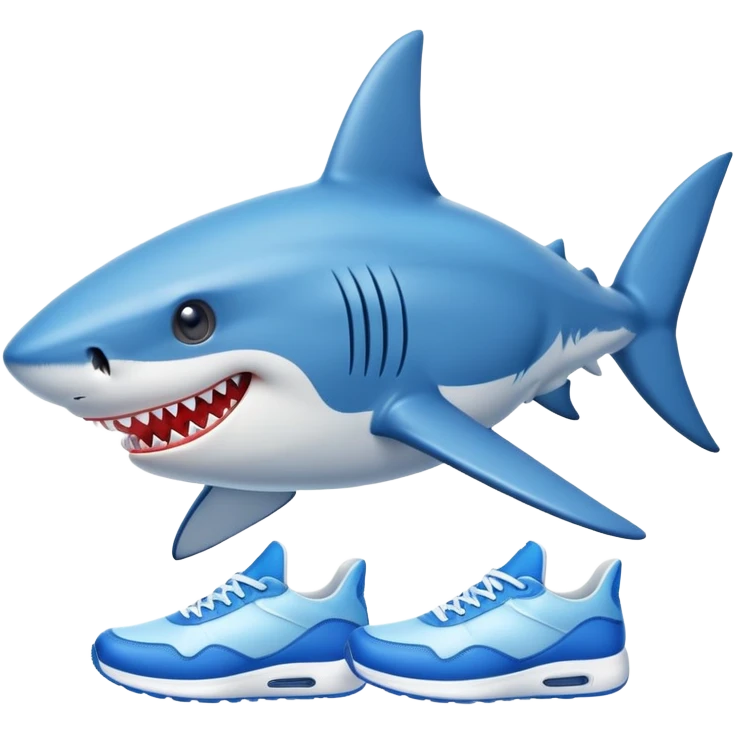 Crea un tiburón con zapatillas azules emoji