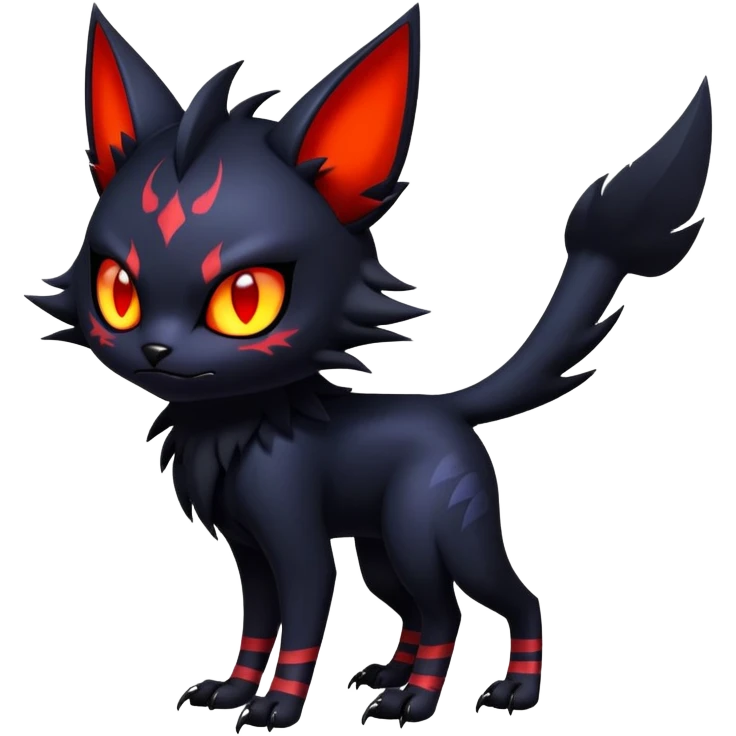 Vampiric feral futuristic gothic emo dark Litten-Noibat-Fakémon-hybrid-creature (full body) emoji