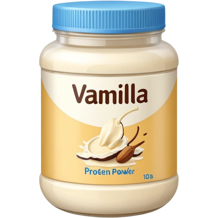 vanilla protein powder jar labeled vanilla picture icon emoji