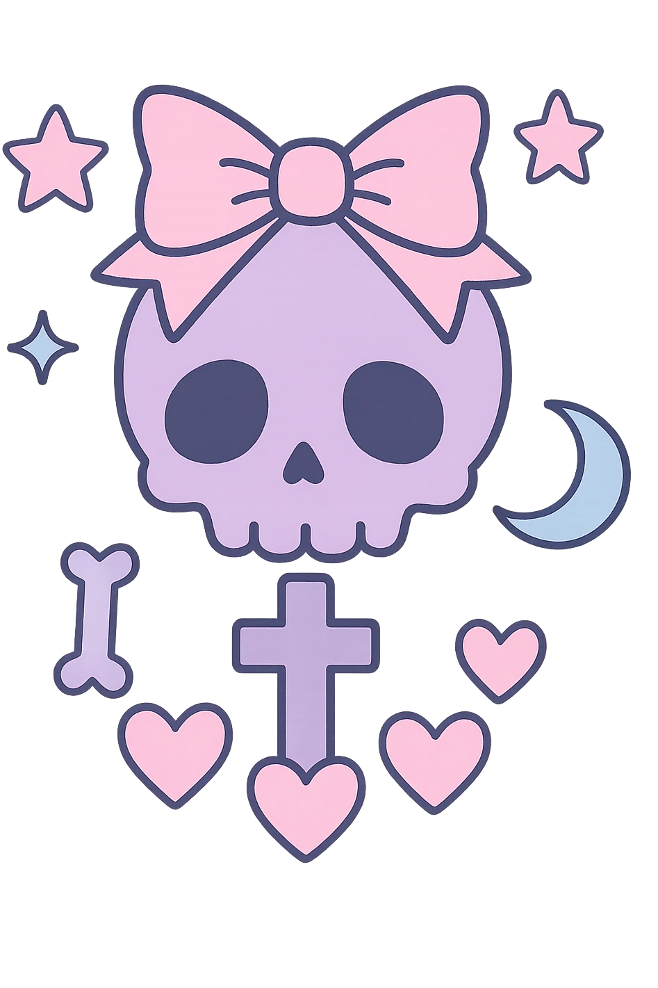 pastel goth black object remove background emoji