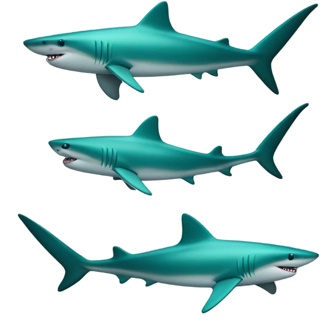 Teal sharks emoji