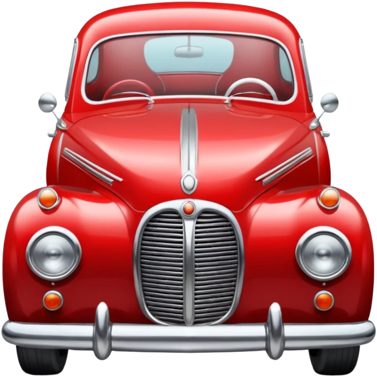 Illustrate a classic vintage car with chrome details & round headlights. emoji