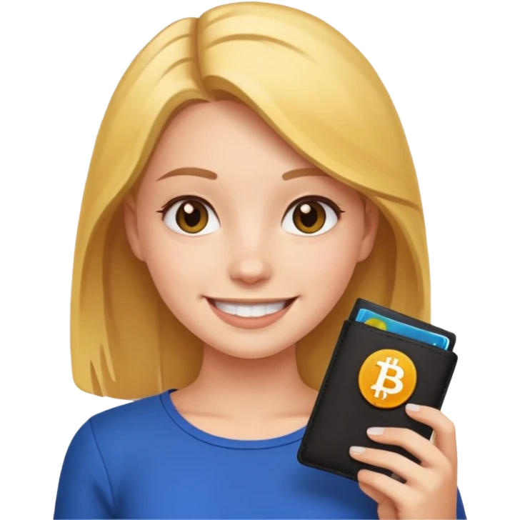 girl with crypto wallet emoji style emoji