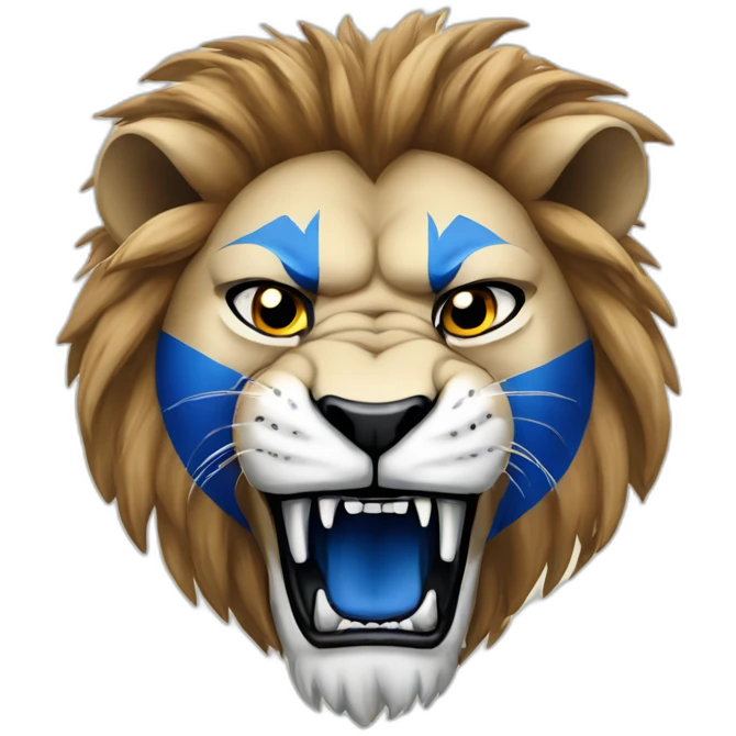 angry lion in israeli colours emoji