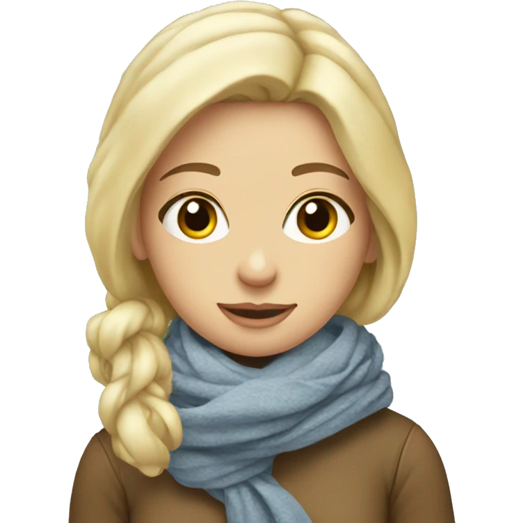 Blonde Girl with scarf; cozy; winter emoji
