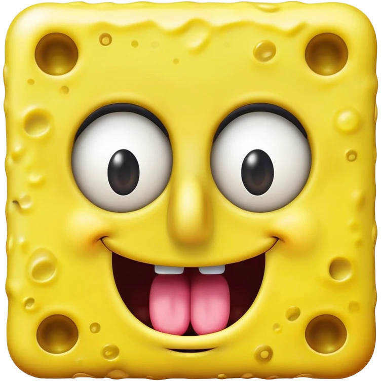 spongebob looking crazy with his tongue sticking out emoji