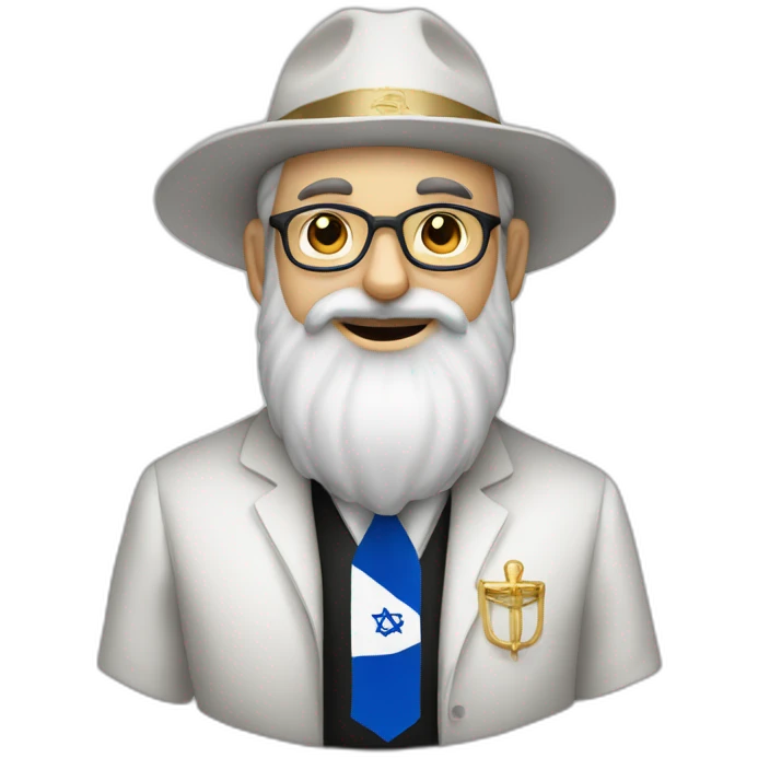 rabbi with payot with the israelian flag emoji