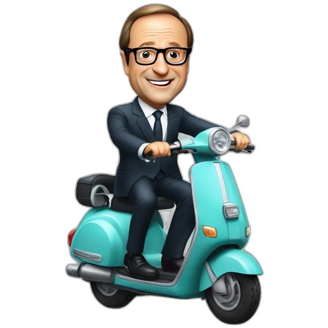 francois hollande sur scooter emoji