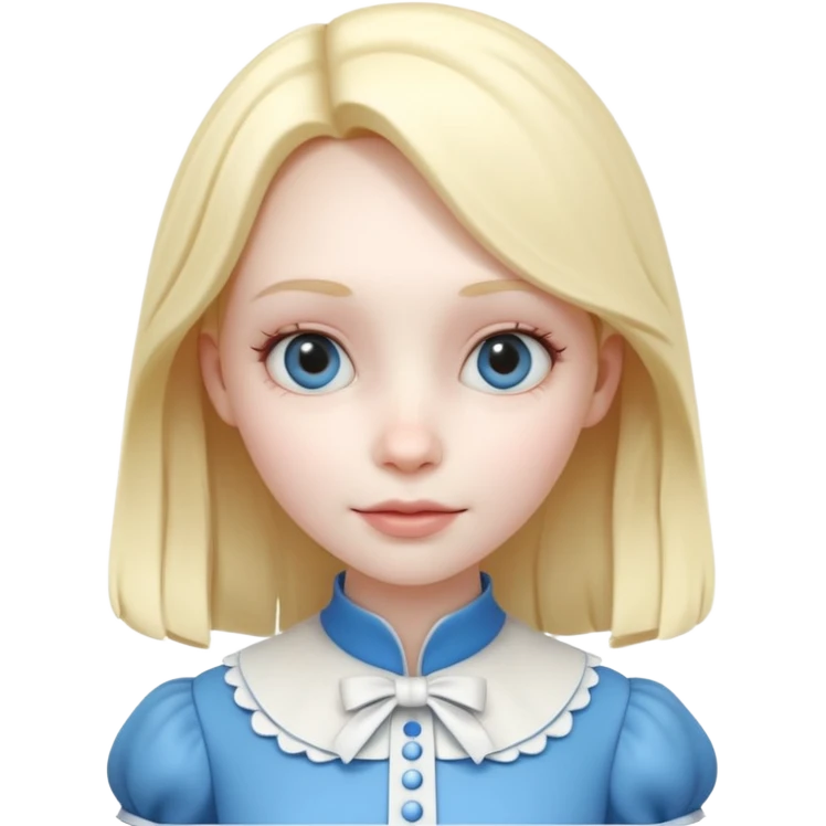 Alice in wonderful, isolated, 3d rendering emoji