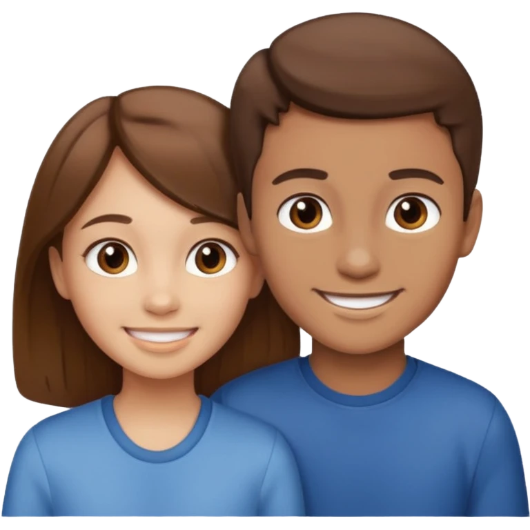 Fight girl and boy Brown hair  emoji