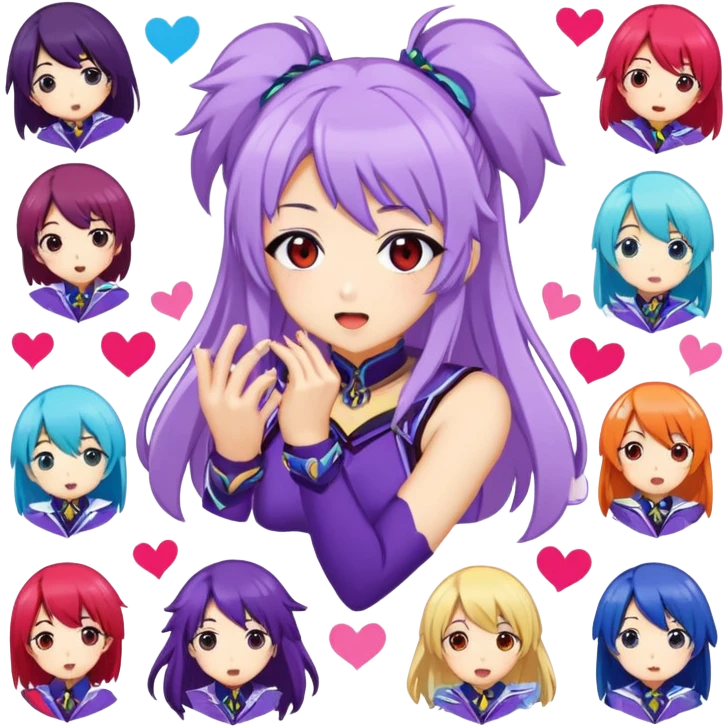 Make stikers about kisara in anime engage kiss emoji
