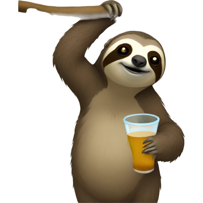 sloth drinking emoji