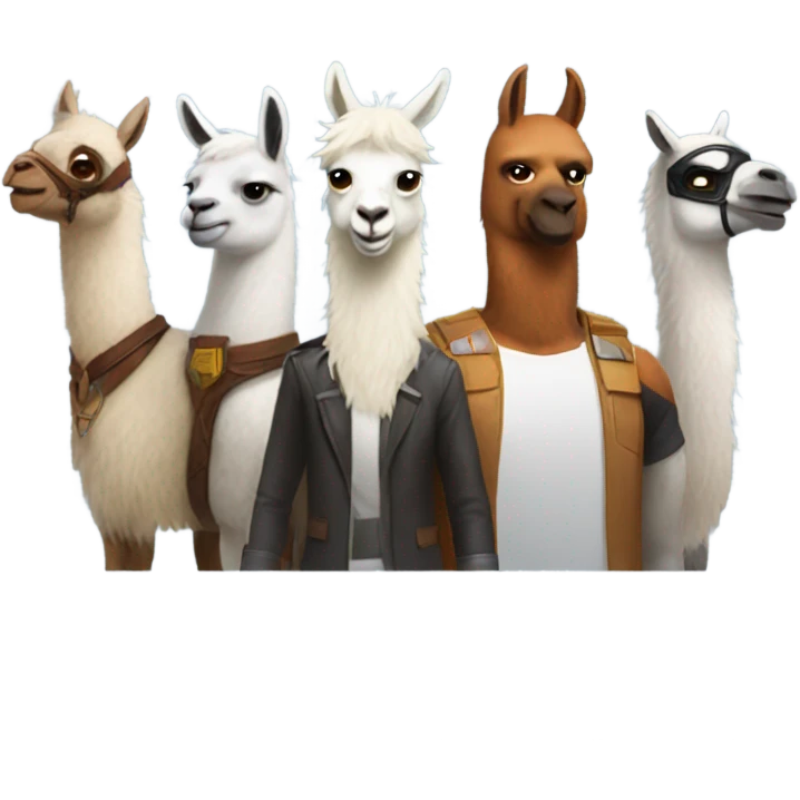 Marvel crew as llamas emoji