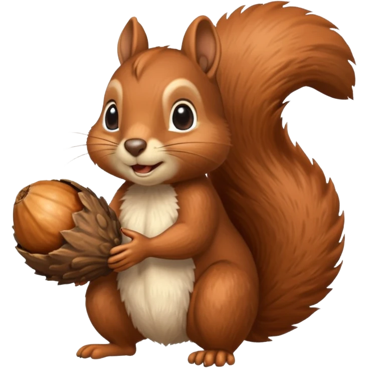 Squirrel hold a big acorn emoji