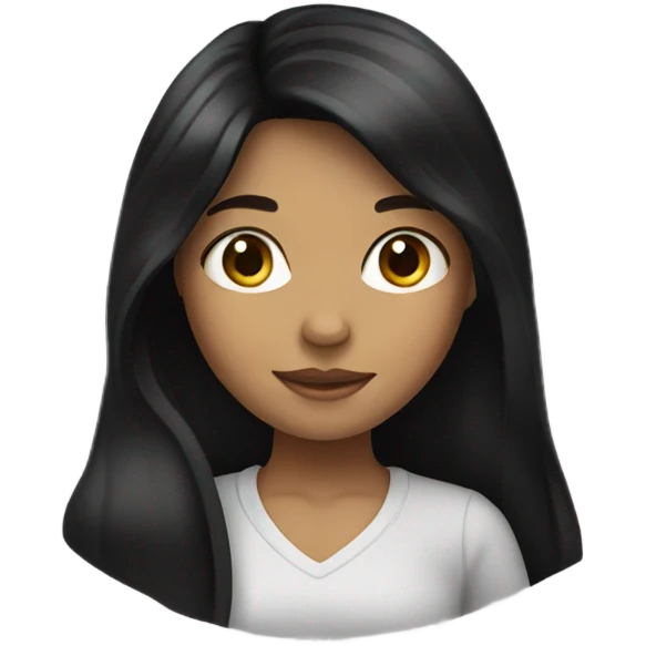 Girl with black hair emoji