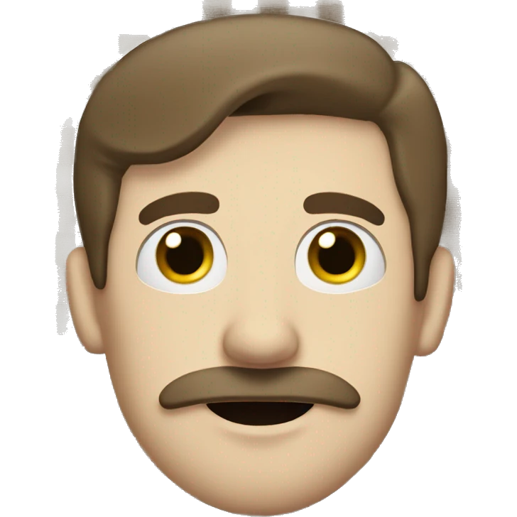 Pale guy brown hair moustache covered in blanket emoji