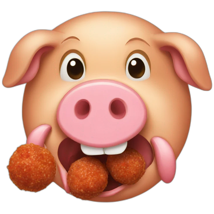 Pig eating meatballs  emoji