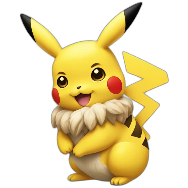un pikachu avec un salamèche emoji