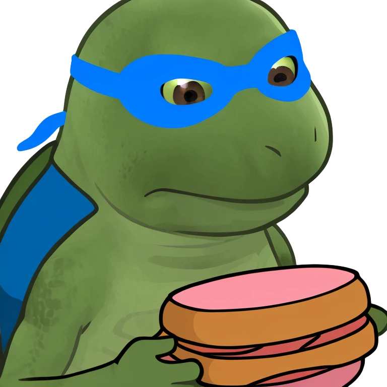 ninja turtle wearing blue eye mask with SPAM emoji