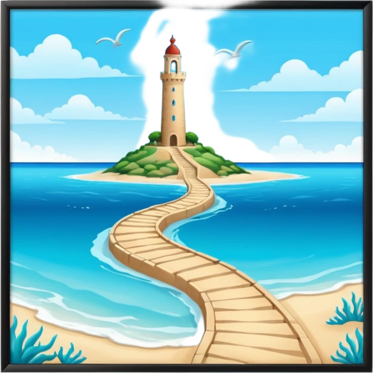 the sea is split in half. left and right side tower up, in the middle is a path on the floor of the sea emoji