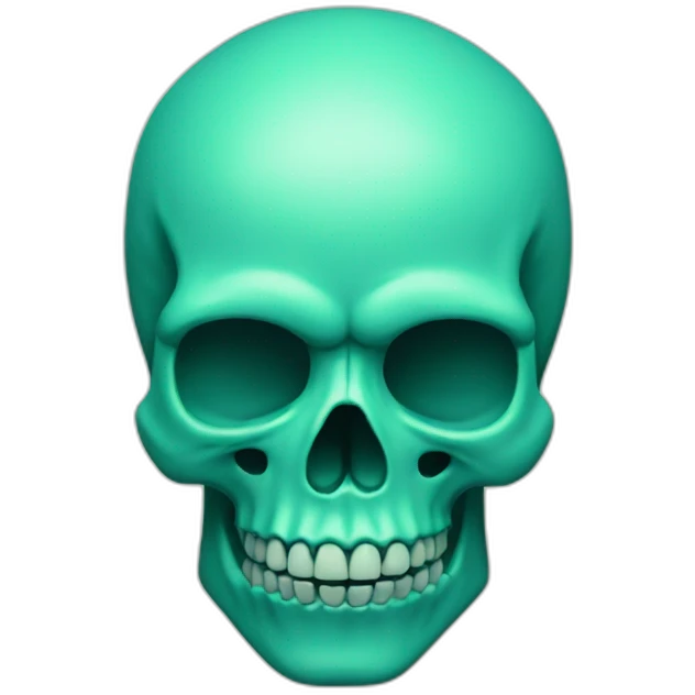 A skull, greenish blue emoji