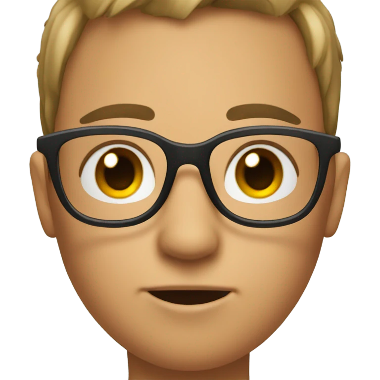 Blushing with glasses emoji