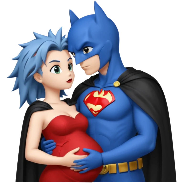 Batman kissing Pregnant sonic X emoji