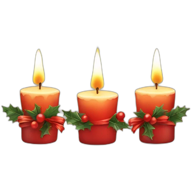 christmas candles with decor emoji