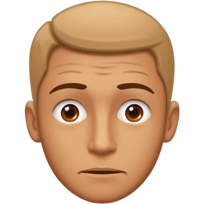 man's head, looking hopeful and searching for a job, expressive face emoji