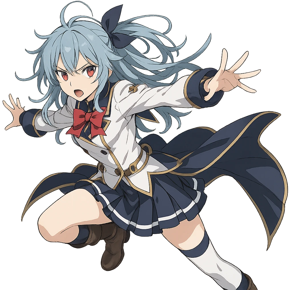 Anime-style юки суо with a dynamic pose and detailed costume emoji