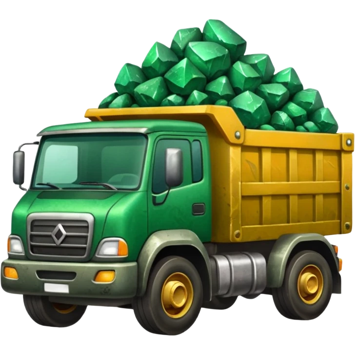 truck with emrarld ore emoji