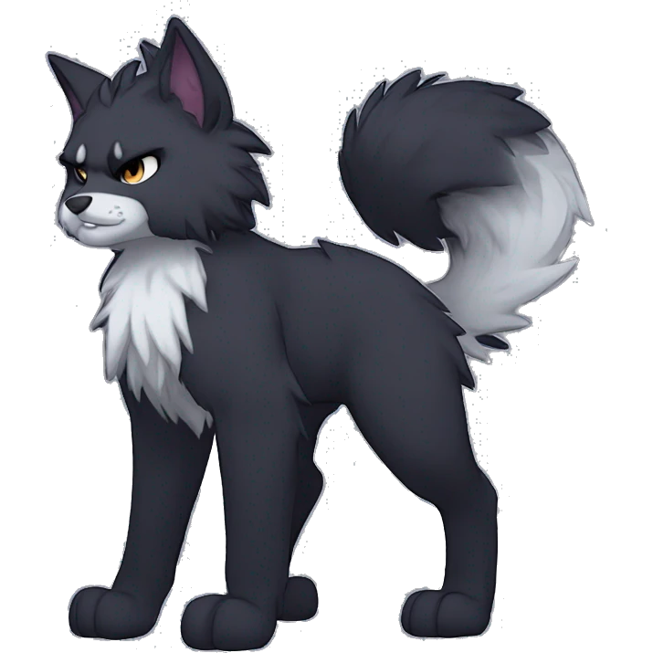 Anthro Dark Edgy Cool Shy Grumpy Fluffy FurSona Fakemon Full Body emoji