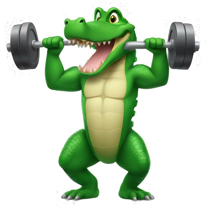 Alligator lifting weights emoji