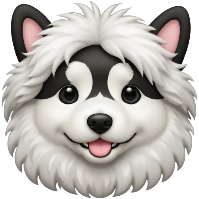 a black and white doodle dog emoji