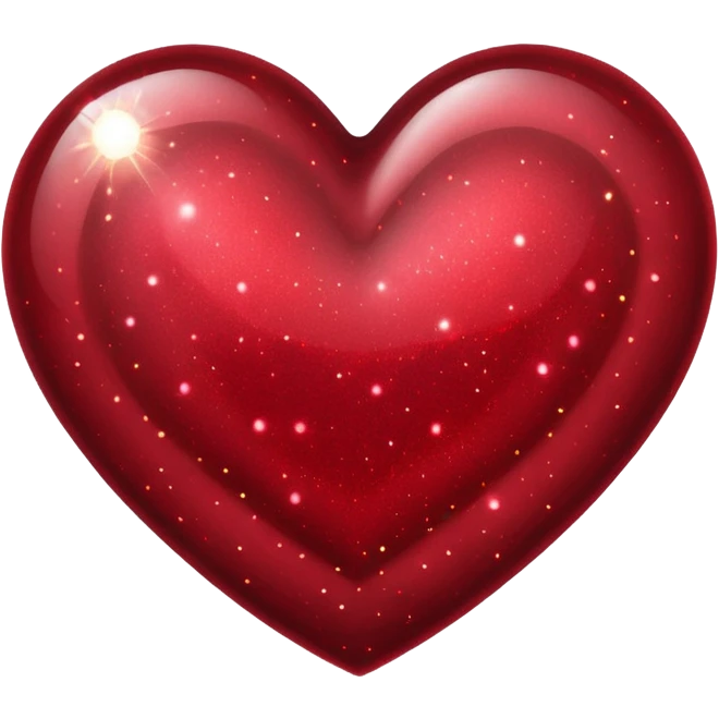 dark red sparkly heart with a glowing outline emoji