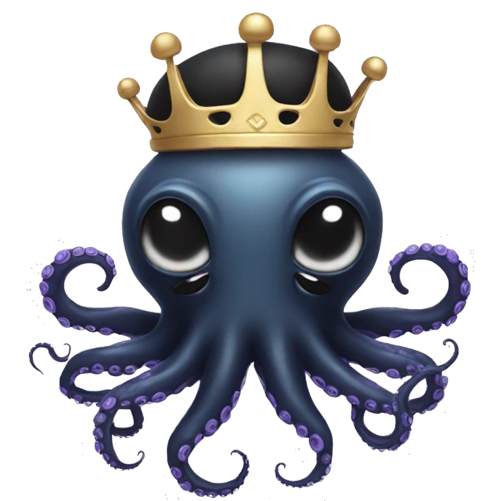 Black Alien Octopus with crown emoji