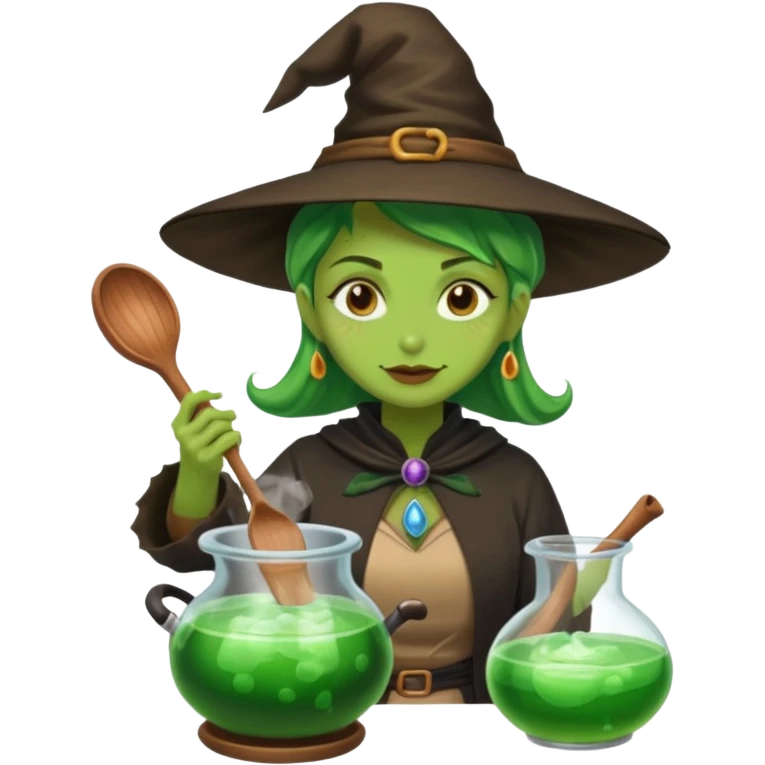 green witch cooking potion emoji