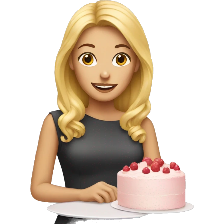 Blond woman and cake emoji