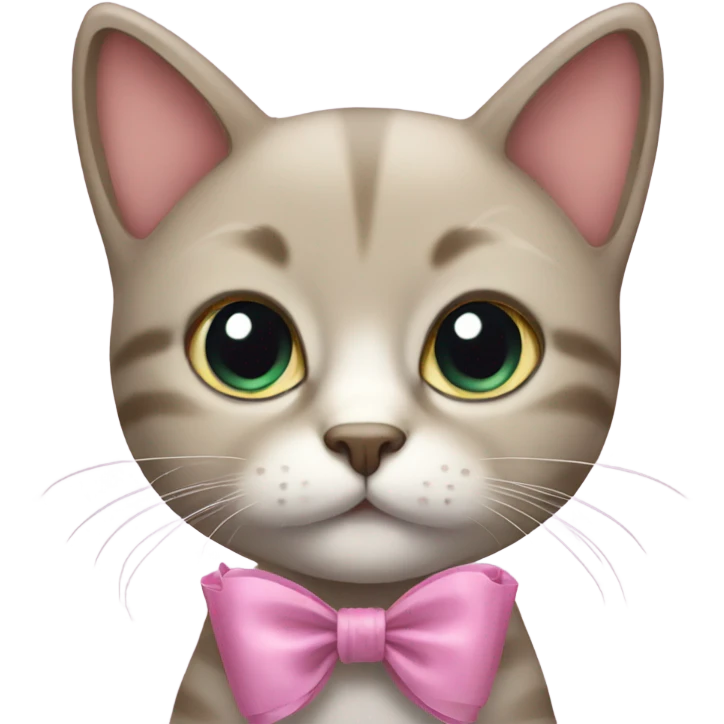 cute cat with a bow emoji