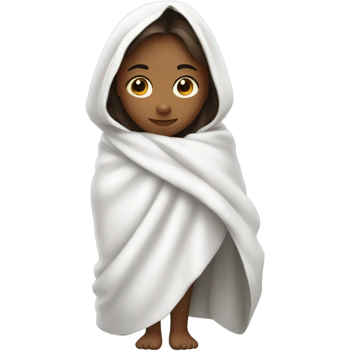 Girl in white blanket  emoji