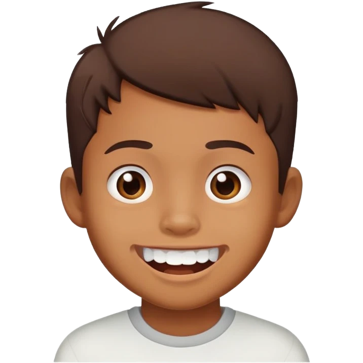 Awkward toothy smile Filipino boy emoji