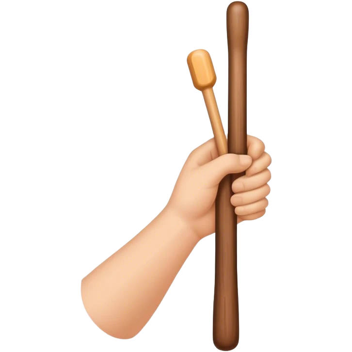 Hand holding Woodstick emoji