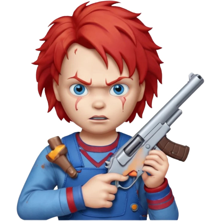 Chuky con pistola emoji